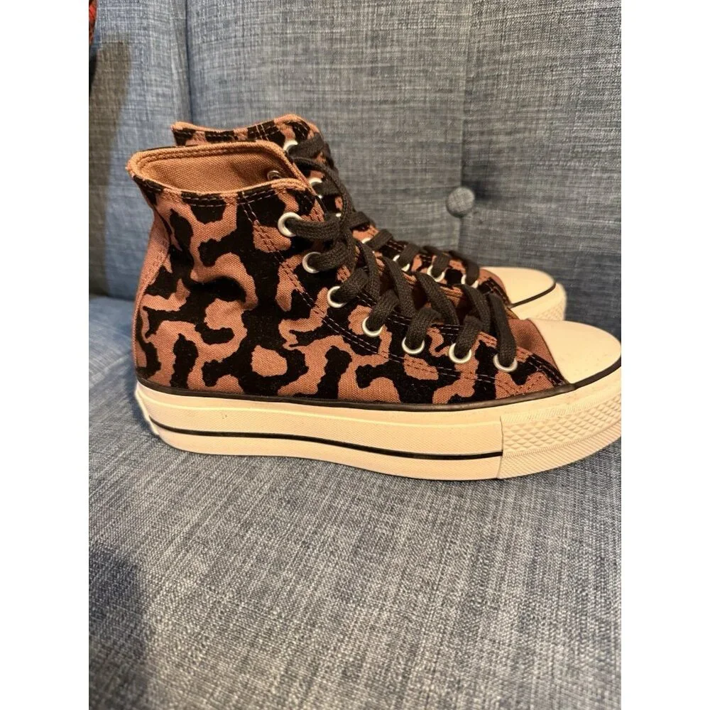New Converse Chuck Taylor All Lift‎ Platform Leopard Remix A12351C Sz 7 WOB/Tags